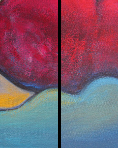 Comparison between an original painting and a Giclée print